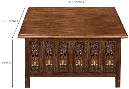 COTTON CRAFT Solid Wood Coffee Table with Foldable Legs