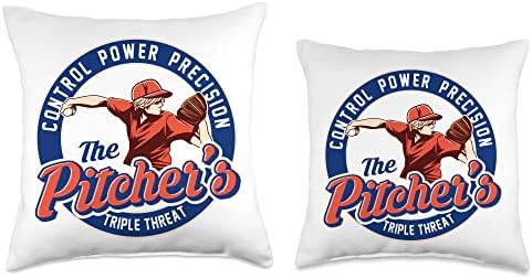 Pitchers Triple Threat Throw Pillow for Baseball Fans