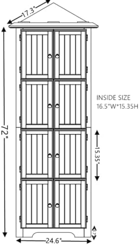 4 Tier Corner Cabinet with Adjustable Shelves