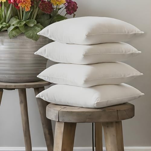 Ridhi Woven Bedding Throw Pillows Set of 4 White 18x18 Inches