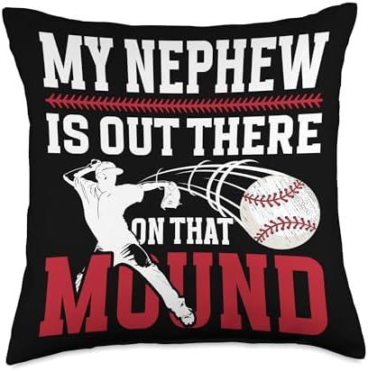 Proud Baseball Pitcher Uncle Throw Pillow 1