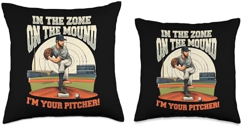 Precision Pitching Baseball Throw Pillow 16x16 Multicolor