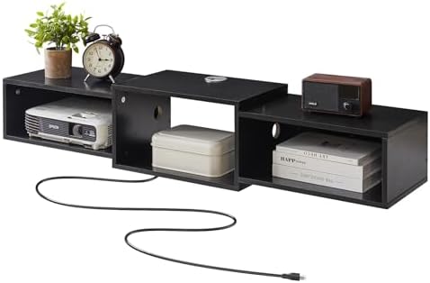 IBUYKE Floating TV Stand Wall Mounted with Power Outlet
