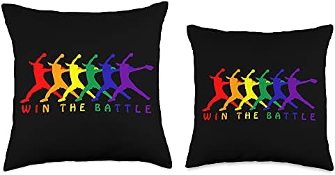 Win the Battle Fast Pitch Softball Pitcher Throw Pillow