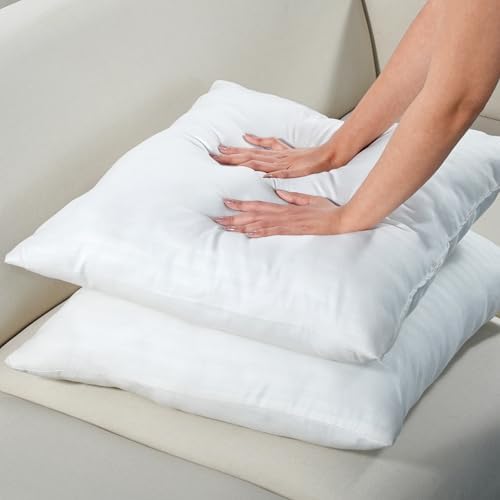 Ridhi Woven Bedding Throw Pillows Set of 4 White 18x18 Inches