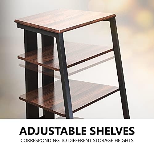 FITUEYES 4-Tier Media Stand Corner Shelf for PS4 and Record Player