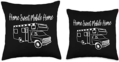 Home Sweet Mobile Home RV Camper Throw Pillow