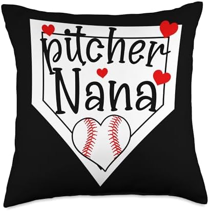 Baseball Pitcher Nana Grandma Mothers Day Throw Pillow 1