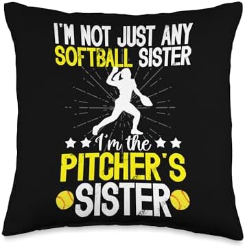 Softball Pitcher Sister Throw Pillow - Supportive and Proud