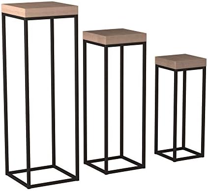 Howard Elliott Set of 3 Tall Plant and Side Pedestal Stand