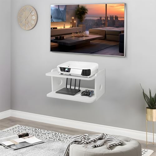 Projector Shelf with Cable Management and Router Storage