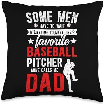Proud Baseball Pitcher Dad Throw Pillow