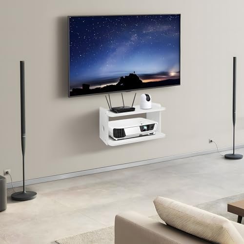 Projector Shelf with Cable Management and Router Storage
