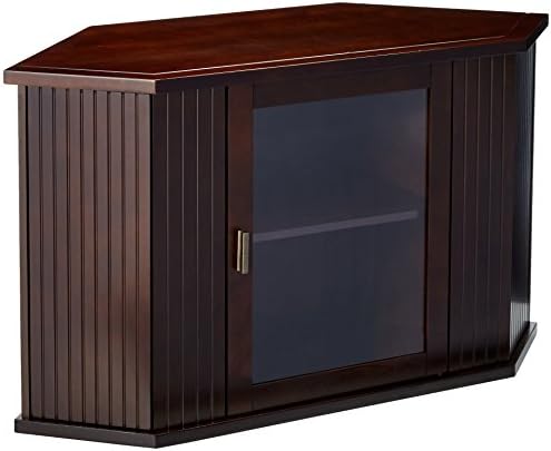 Kings Brand 47-Inch Walnut Wood Corner TV Stand