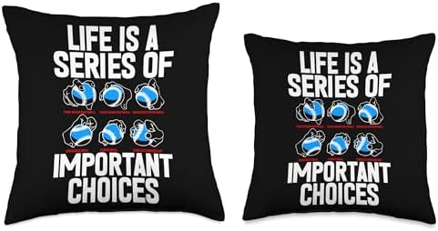 Life Is A Series Of Important Choices Baseball Throw Pillow