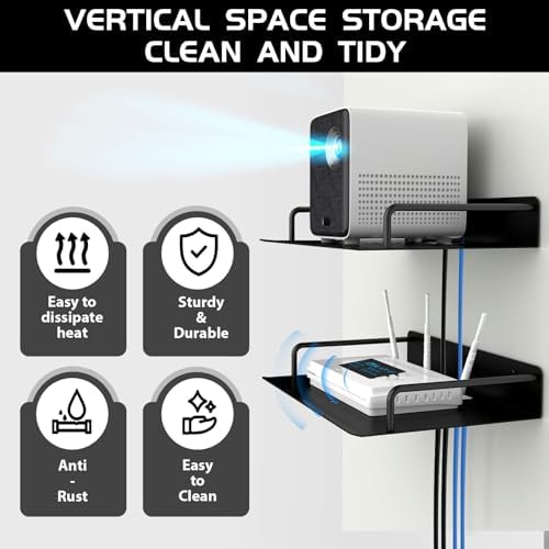 AIYOTAR Projector Shelf Wall Mount for Router Speaker Cable Box