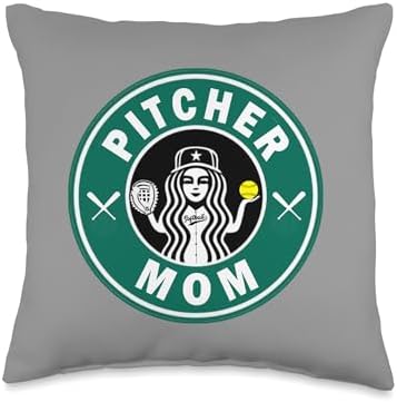 Softball Pitcher for Girls Throw Pillow 16x16 Multicolor