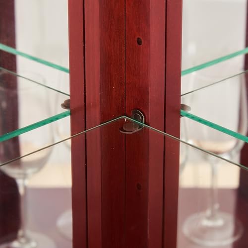 Ball Cast 70 H Lighted Corner Curio Cabinet