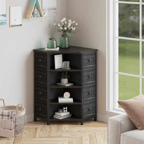 LUMTOK 8 Drawer Corner Dresser with Storage
