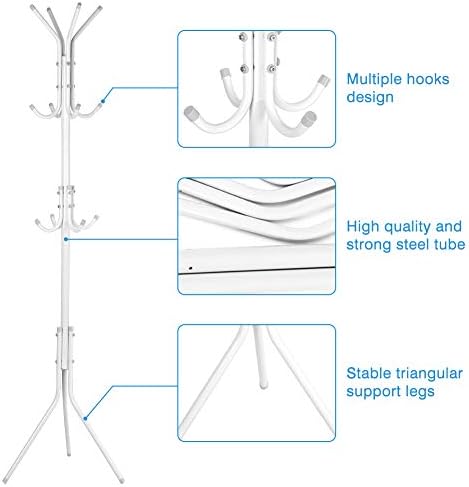 Ejoyous 10 Hook Coat Rack Stand for Entryway