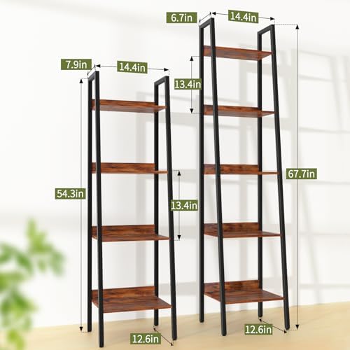 Yoobure 4 Tier Ladder Bookshelf Corner Shelf