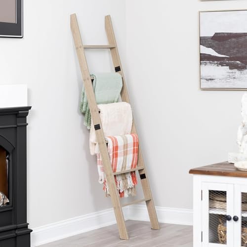 Blanket Ladder 5ft 8in 6-Tier Smokey Oak Rustic Decor