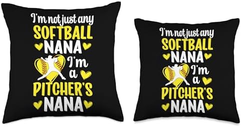 Proud Softball Pitcher Nana Throw Pillow 1