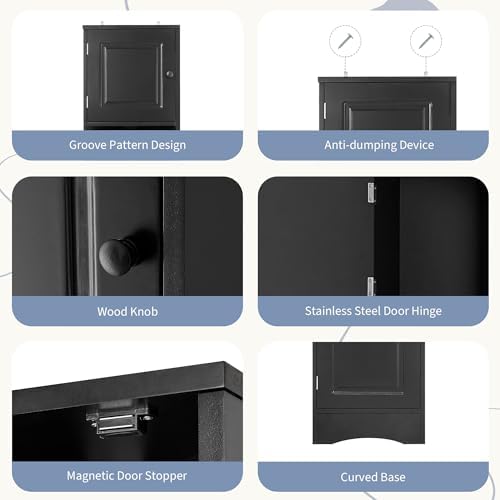 Tall Corner Storage Cabinet with 6 Adjustable Shelves