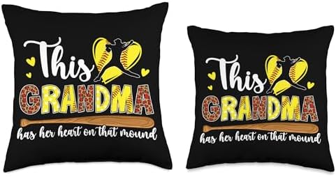 Proud Softball Pitcher Grandma Throw Pillow