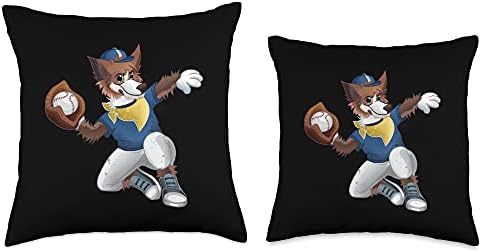 Dog Baseball Player Pitcher Throw Pillow