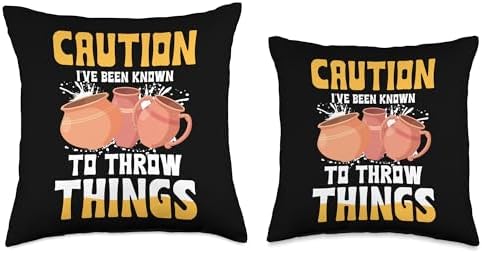 Pottery Clay Ceramics Throw Pillow Multicolor 16x16