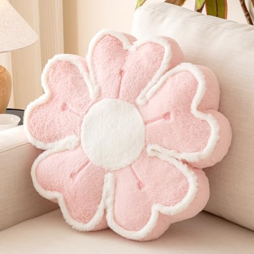 Flower Shaped Decorative Throw Pillow for Bed and Couch Pink 137 Inches