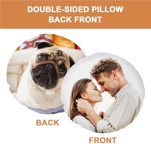 Custom Pillows with Picture 16x16 Personalized Throw Pillow Cover for Couples Family Friends