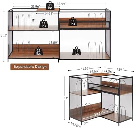 Large Record Player Stand with Vinyl Storage Cabinet