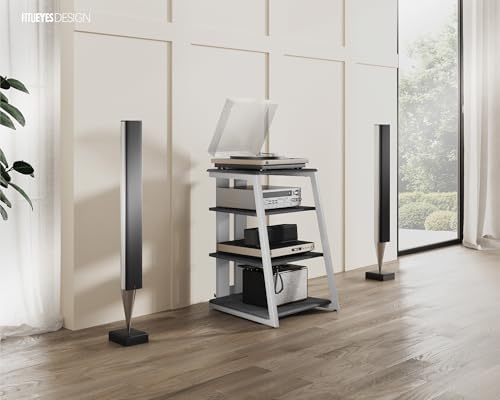 Modern 4-Tier Adjustable Media Stand for Xbox One PS4 Grey