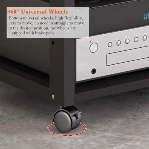 3 Tier Audio Video Component Rack with Adjustable Shelves