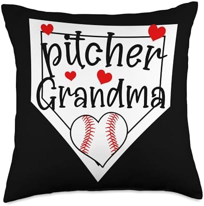 Baseball Pitcher Grandma Mothers Day Throw Pillow 1