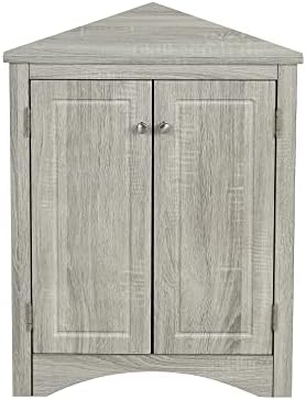 Merax Corner Storage Cabinet with Two Doors Oak