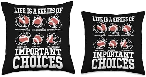 Life Is A Series Of Important Choices Baseball Pitcher Throw Pillow 1