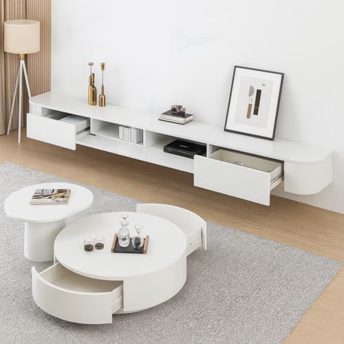 Modern Floating TV Stand with Storage for Living Room