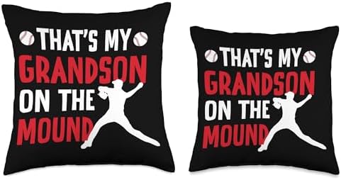 Proud Baseball Pitcher Grandma Throw Pillow 1