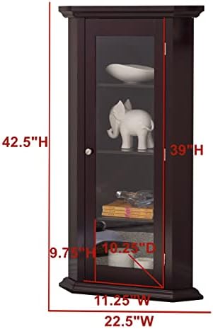 KB Designs Corner Accent Display Cabinet Cherry