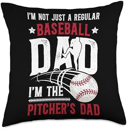 Proud Baseball Pitcher Dad Fathers Day Throw Pillow