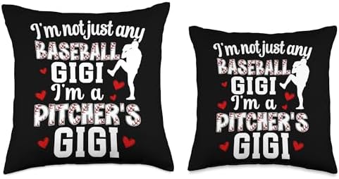Baseball Pitcher Gigi Throw Pillow for Mothers Day