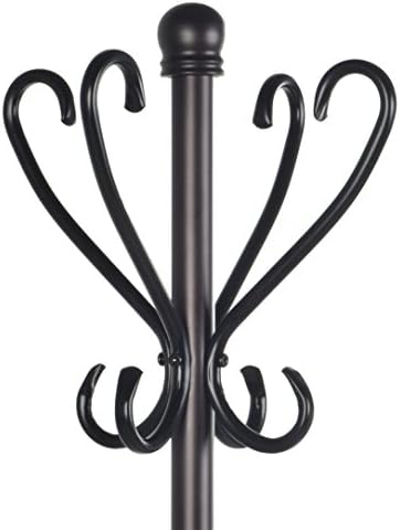 Elegant Metal Coat Rack with Umbrella Stand Brown Finish