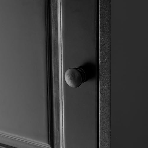 669 Inch Tall Corner Bathroom Cabinet with Doors Black