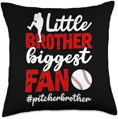Little Brother Baseball Pitcher Throw Pillow
