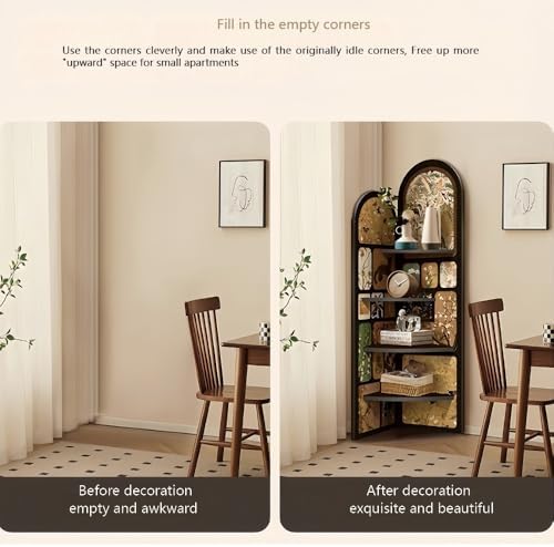 4-Tier Corner Shelf with Decorative Painting