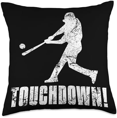Funny Baseball Touchdown Pitcher Throw Pillow 1