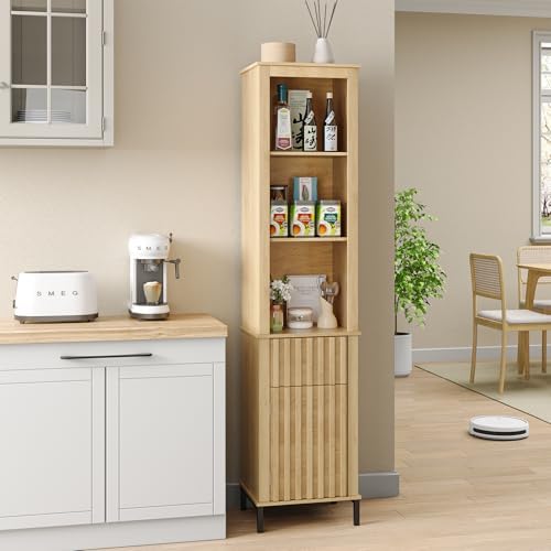 Maupvit 68 Inch Tall Bathroom Storage Cabinet with Doors and Drawer